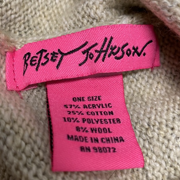 Betsey Johnson Wool Blend Beanie with Butterly Shaped Rhinestones - Picture 2 of 3